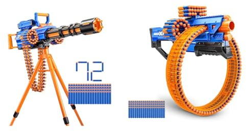 X-Shot Insanity Blaster Motorized Rage Fire Gatlin mit 72 Darts von ZURU & Insanity Blaster Mega Barrel mit 72 Darts von ZURU