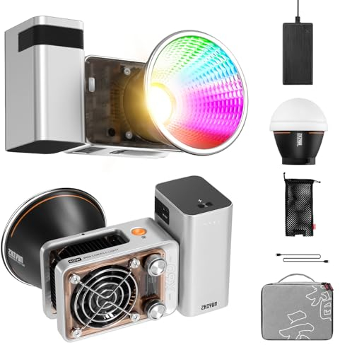 ZHIYUN Luce video LED MOLUS X60 RGB COMBO COB 60W CCT 2700-6500K Supporta controllo APP con diffusore Una batteria