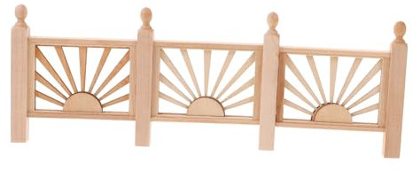 Vaguelly Kleiner Geländer Kleiner Zaun Miniatur Modell für Puppenhaus Kinder Spielhaus Zubehör Holz 1 Stück Hof Zaun Selbstgemacht Dekoration für Kinderzimmer oder Bastelprojekte