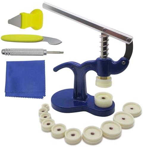Gadgetime USA Uhrenreparatur-Set – Professionelles Uhren-Presswerkzeug-Set & Mikrofasertuch, Uhrengehäuseöffner und Rückschließer, Uhrenbatterie-Ersatzwerkzeug-Set mit Hebelöffner für verschiedene