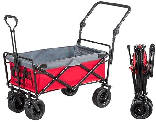 CRBUDY Campingwagen, zusammenklappbarer Outdoor-Allzweckwagen, tragbarer zusammenklappbarer Campingwagen, Garten-Allzwecktransporter, Outdoor-Angelwagen, Transportwagen für den Außenberei