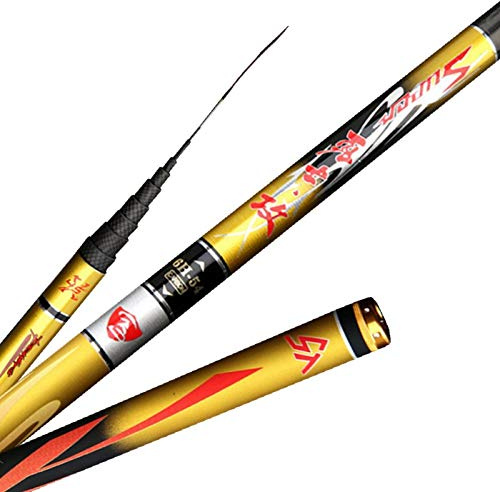 AYKANING Fishing Pole,Carp Fishing Pole Stream Fishing Rods 3.6m-7.2m Carbon Fiber Telescopic Fishing Rod Hand Pole Feeder For Carp Fishing Casting Rod(5.4 m)