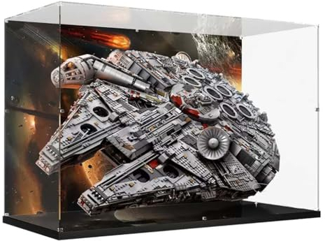 TRUSTFAR Acryl Staubdichte Vitrine Entworfen für Lego Star Wars Ultimate Millennium Falcon 75192 Bausteinmodell, Schaukasten Kompatibel mit Lego 75192.(Kein Modell) (Hintergrund4)