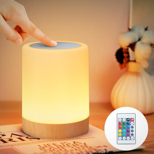 Bonsery Lampada da comodino touch dimmerabile, lampada da tavolo a LED, senza fili, con USB, ricaricabile, per bambini, con timer e memoria, per camera da letto, bagno, soggiorno, feste