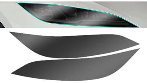 Car Light Tint Film for Tesla Model 3 Highland 2024, Headlamp Film TPU Transparent Smoked Black Headlight Film