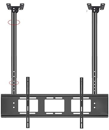 Displayhalterung Monitorhalterung, TV-Wandhalterung, Verstellbare Halterung für die TV-Deckenhalterung, Verstellbare TV-Halterung mit Doppelstange und Neigung, Geeignet für 55-86 Zoll große LED-Bilds