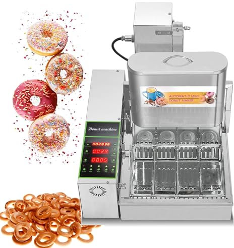 ylpddmm Automatic Donut Machine, Commercial Mini Donut Maker Donut Machine Maker, Adjustable Donut Thickness Stainless Steel,Digital Donut Fryer with Intelligent Control