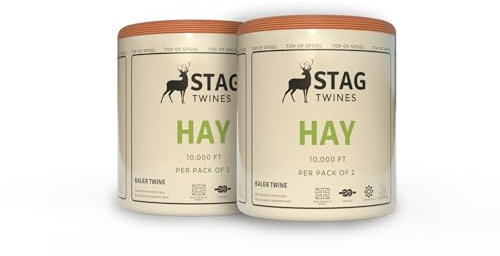 Hay Baler Twine String, 10,000ft,(1,525m), 2 Spools/Reels, 3mm thickness, Orange, Multi use, Strong Baler Baling Hay String, Farming & Agriculture