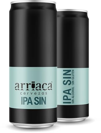 Cerveza Premium Arriaca IPA SIN ALCOHOL Y SIN GLUTEN en Pack Fabricación Artesanal (24 latas 33cl)