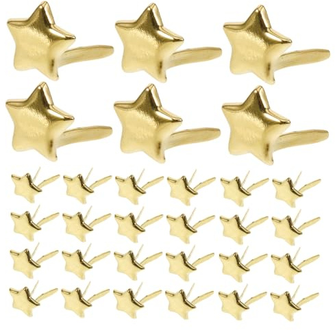 UTHCLO 100 Stück Goldene Dressmaking Studs Zweipolige Bunte Nieten für Kleidung DIY Metallverzierungen Langlebige Modische Papier Textilbeschläge Vielseitig Einsetzbar für Taschen und