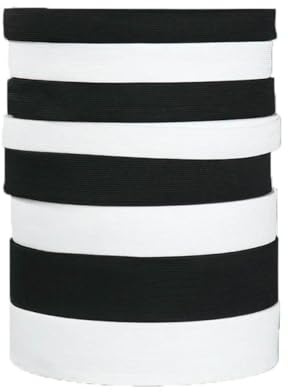 Mehrgrößen-Gummiband in Schwarz und Weiß, gehäkelt, hochelastisch, aus Latex, gestrickt, für Taille, Nähzubehör – schwarz – 25 mm – 10 m