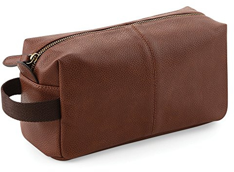 Quadra NuHide Faux Leather Washbag (One Size) (Tan)