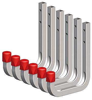 Secotec 6 x Universalhaken verzinkt 80 x 120 mm Belastbarkeit 45 kg Schlauchhaken Kabelhaken