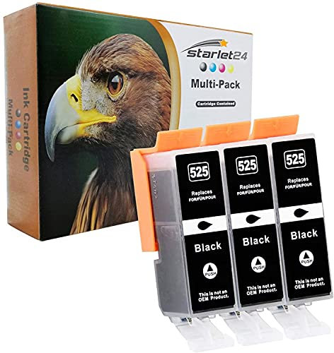 3 x Tintenpatronen, Schwarz, kompatibel mit Canon Pixma iP-4800 iP-4850 iP-4900 iP-4950 iX-6550 MG-5140 MG-5150 MG-5250 MG-5350 MG-6150 MG-6250 MG-6250 8150. MG-8250 MX-715 MX-880 MX-885 MX-895