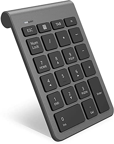 Rytaki 【Verbesserte Version】 Bluetooth Ziffernblock, Ultra Dünn Kabellos Externer Nummernblock 22 Tasten Wireless Numpad für Laptop, Tablet, Notebook, PC, Desktop und mehr