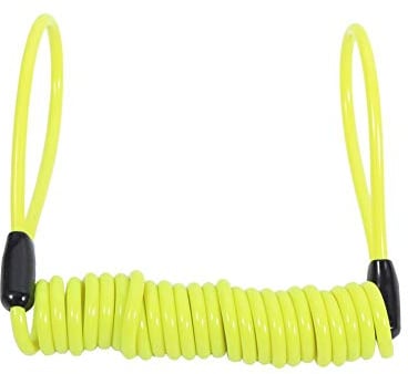 Disc Lock Reminder, Motorcycle Bike Alarm Disc Lock Reminder Cord Bike Lock Warning Cable Anti-Theft Security Spring Reminder Coil Cable for Motorbikes, Motorcycles, Scooters, Bicycles(Yellow)