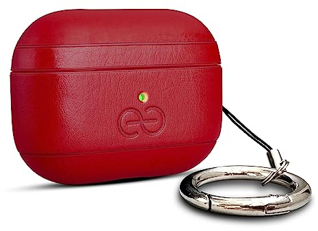 Dreem Om AirPods Pro 2 Funda de Cuero Vegano - Compatible con Auriculares inalámbricos Bluetooth de Apple para iPhone - Rojo