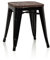 hjh OFFICE 645041 Metall Hocker VANTAGGIO W Schwarz/Holz Sitzhocker im Industry-Design mit Holz-Sitzfläche, stapelbar, niedrig