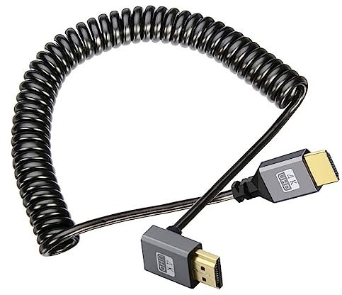 chenyang HDMI cavo a spirale estensibile HDMI 2.0 tipo A maschio a maschio 4K 60hz 90 gradi UP cavo di estensione angolare