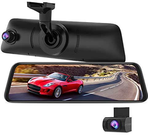 AUTO-VOX V5PRO OEM Mirror Dash cam 1080P Rear View Mirror Camera with Night Vision, Full Laminated Touch Screen with Front and Rear Cam, Reversing Camera, Parking Mode, GPS Tracking, Hardwire Kit