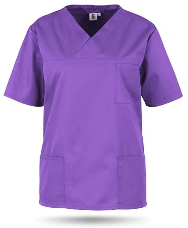 beb™ Schlupfkasack Unisex – Kasack für Damen & Herren mit V-Ausschnitt, 3 Taschen & Seitenschlitzen – bügelleichtes Mischgewebe 65 % Polyester / 35 % Baumwolle – ideal für Pflege & Klinik