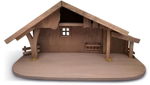Fritz Cox Eifel-Krippenstall in Deutschland gefertigt aus Massivholz | hochwertige Verarbeitung für EIN schönes Weihnachtsfest
