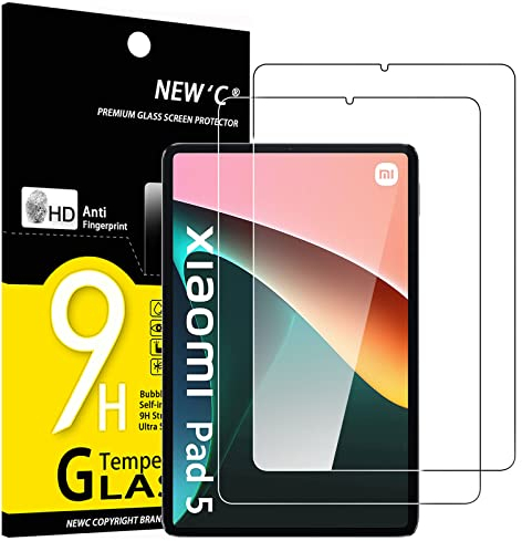 NEW'C 2 Piezas, Protector Pantalla para Xiaomi Pad 5 / Xiaomi Pad 5 Pro 11 Pulgadas, Antiarañazos, Cristal Templado Ultra Resistente