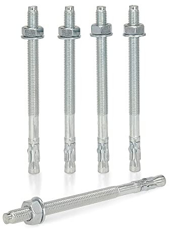 KM TRADE Bolzenanker - Schwerlastanker aus verzinktem Stahl mit ETA Zulassung, Option 7 - M10 x 150 mm, fixierbare Dicke: 85 mm - 25 Stück