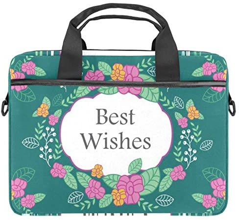Best Wishes Sacoche à bandoulière pour ordinateur portable 13 13,3 14,5, multicolore, 11x14.5x1.2in /28x36.8x3 cm