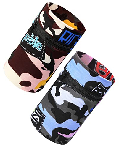 2 Pcs Arm Strap Armband Holder, Phone Arm Holder, Convenient for Most Phone Devices, Sports, Outdoor Activities,Kaffee und schwarz, weiß und blau