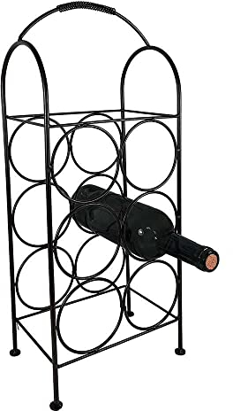 zeitzone Weinregal Metall Braun Flaschenregal für 6 Flaschen Standregal Vintage-Stil