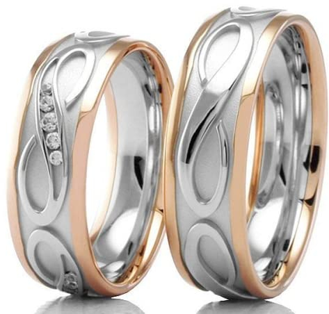 Trauringe 333/- Weißgold Rotgold 66-38170-180