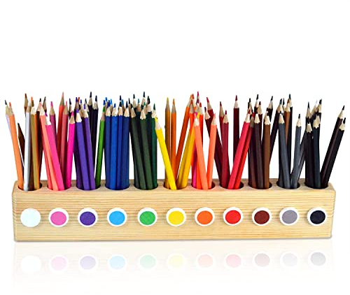 Ouluhend Pot à crayons de couleur, organisateur de bureau pour femmes et enfants