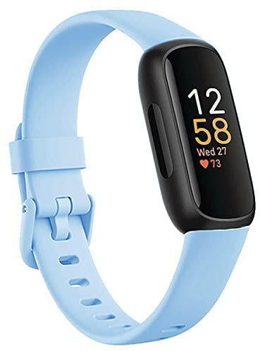 honecumi Bracelet Compatible avec Fitbit Inspire 3 Bracelet Hommes Femmes, Inspire 3 Souple Silicone Classiques Reglables Sport Bracelet Accessoires Élégant Sangle, Petit/Bleu Ciel