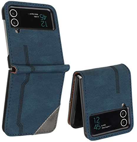Radoo Coque pour Samsung Galaxy Z Flip 3, Housse Etui Cuir Multifonction, Fermeture Magnétique à Clapet Anti-Choc [Fonction Support] Flip Case Compatible avec Samsung Galaxy Z Flip 3 (Bleu)