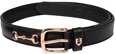 Equestro Gürtel mit Mundstück Roségold 80 cm, 80 cm, schwarz