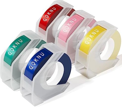 Etikettenband Kompatibel mit Dymo Omega Junior Prägeetiketten 3/8,Kompatibel mit Dymo Omega Junior Embossing Etikettiergerät and E975 Embossed Beschriftungsgerät