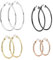 Hoop Ohrringe Clip On Ohrringe Nicht Piercing Ohrringe Set 4 Paar Nicht Durchbohrte Damenohrringe, Großes Creolen-Set, Ohrklipser Ohrclips Mädchen Silber Gold Creolen Set Clip Ohrringe, 30/40/50/60mm