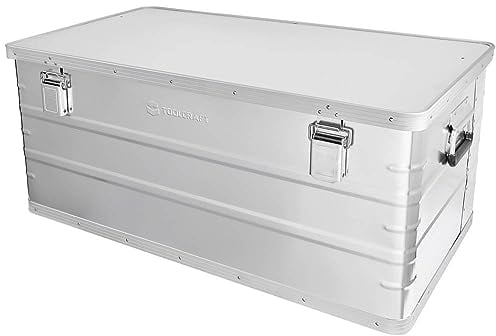 TOOLCRAFT Aluminium Werkzeugkiste I Werkzeugaufbewahrung I Transportkoffer Werkzeugbox I stabile Werkzeugbox I Aluminium Aufbewahrungsbox I Werkzeugkoffer groß I Volumen: 142 l I stabile Bauweise