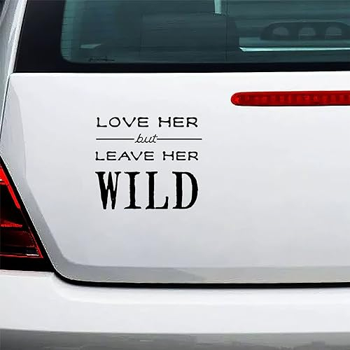 Yelolyio Autoaufkleber mit Zitaten Love Her But Leave Her Wild, lustiger Vinyl-Aufkleber, für LKW, Fenster, Laptop, 38,1 cm