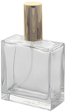 Hairfluencer - 3x 100ml Parfümzerstäuber aus Glas - Parfum Zerstäuber für unterwegs - Parfümzerstäuber nachfüllbar mit goldener Kappe - Parfum Flakon leer mit Zerstäuberpumpe - eckiges Flakon