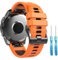 TiMOVO 22mm Armband Kompatibel mit Garmin Fenix 7/7 Pro/6/6 Pro/5/5 Plus/Sapphire/7 Solar,Silikon Schnellverschluss Uhrenarmband für Forerunner 965/955/945/935,Damen Sport Ersatzarmband,Orange/Schwarz