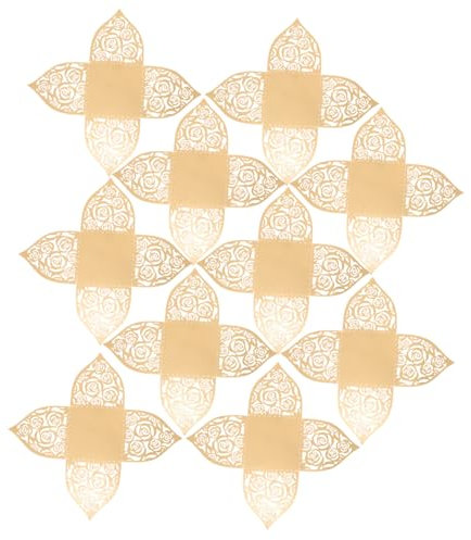 Angoily 50pcs Hollow Rose Chocolate for Weddings and Parties Elegant Muffin Dessert Paper Trays Decorative Gold Edged Treat Holders