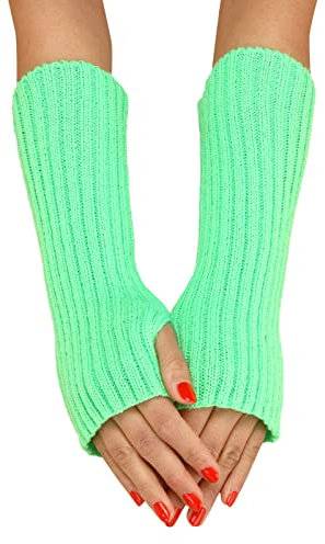 Fulidngzg Fingerlose Handschuhe Damen Teenager Mädchen Thermo Armstulpen Handstulpen Touchscreen Y2K Pulswärmer Strickhandschuhe Ohne Finger Wolle Warm Winterhandschuhe