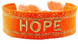 Bracelet Réglable Tissé Bohème - 2 cm de Large, Lettres Brodées - Bracelet d'Amitié en Tissu - Orange A