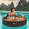 FJYAWEN Swimming Pool Floaties, extra großes Buffet-Tablett, Getränkehalter, schwimmendes Rattan-Gewebe, Tisch, multifunktionale schwimmende Bar,C-80cm