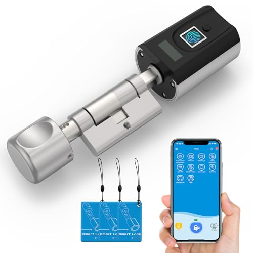 WELOCK Serrure d'empreintes digitales, serrure de porte intelligente Bluetooth pour reconnaissance d'empreintes digitales, carte RFID