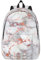 White marble rose gold canvas backpack laptop travel bag, water protection and ergonomic straps for college work, Black, M
