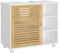 FORABAMB Meuble Salle de Bain, Meuble sous Lavabo avec Porte en Bambou et 3 Étagères Ouvertes, Armoire de Rangement pour Vasque Meuble Dessous Évier sur Pied pour Salle de Bain, 62 × 30 × 60 CM