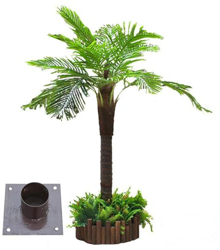 forestalk Faux Palmier pour Le Jardin, Palmiers Artificiels pour L'extérieur, Palmier Tropical Artificiel avec Tronc Debout, Décor De Palmier(Size:2m)